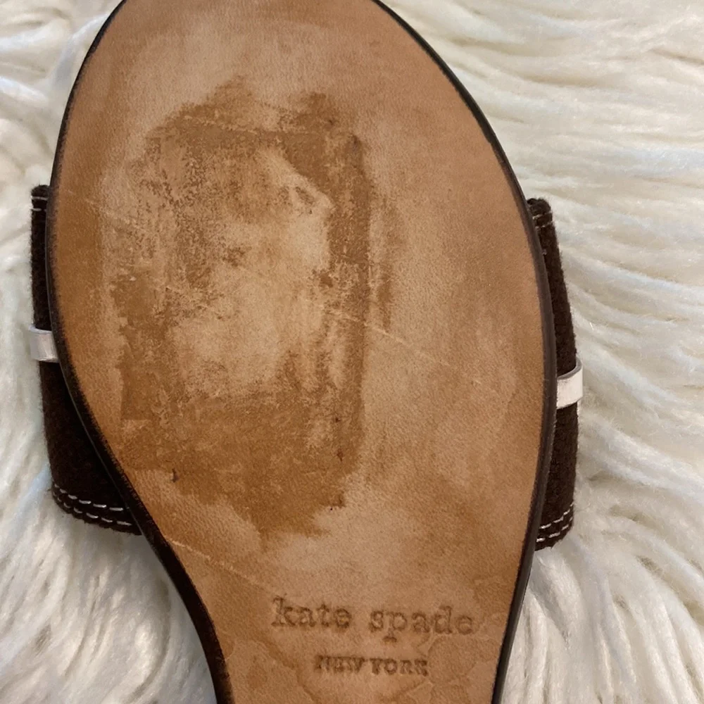 Kate Spade Sandals size 7B made in Italy brown and white color excellent condi - Picture 8 of 16